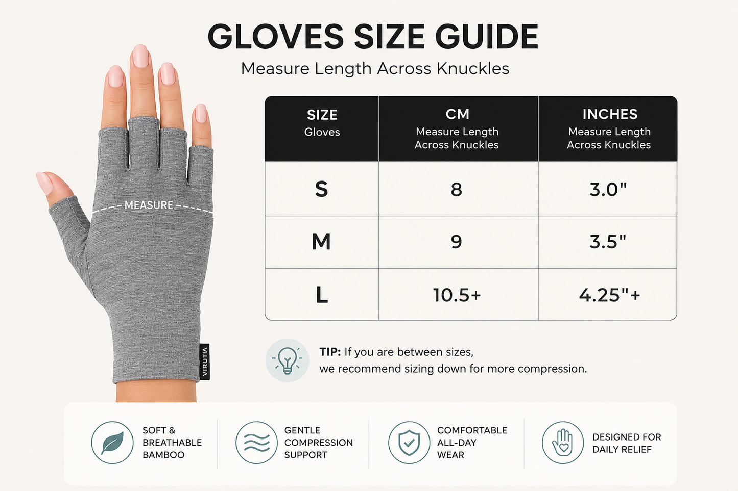 Virutu™ Relief Compression Bamboo Gloves
