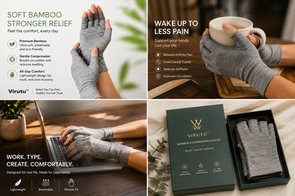 Virutu™ Relief Compression Bamboo Gloves